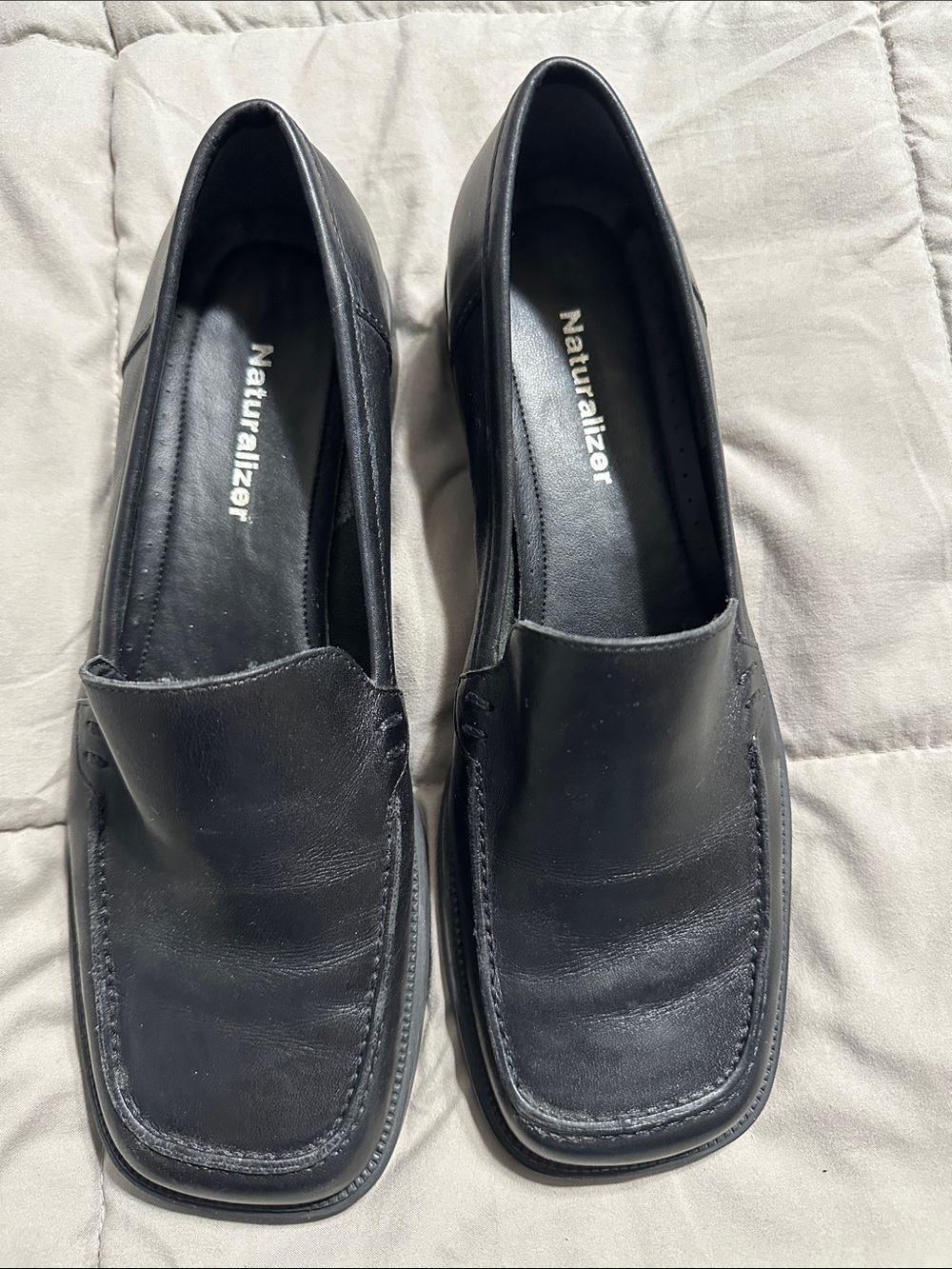 Naturalizer Black Men’s Slip-On Leather Loafers